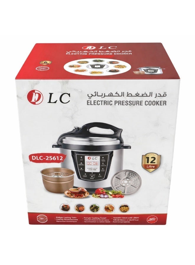 D L C Digital Electric Pressure Cooker Multi-Function 12 Litre Capacity Non-Stick Pot 1500W High Power With Mandi Grill Rack DLC-25612 - Image 3